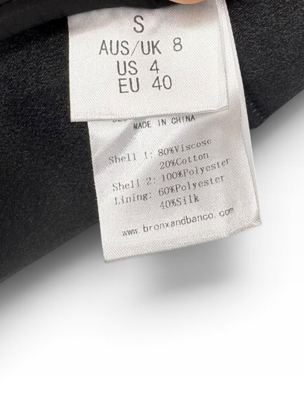 Bronx and Banco Estelle Black White 3D Floral Applique Mini Dress Size Small - Picture 16 of 16